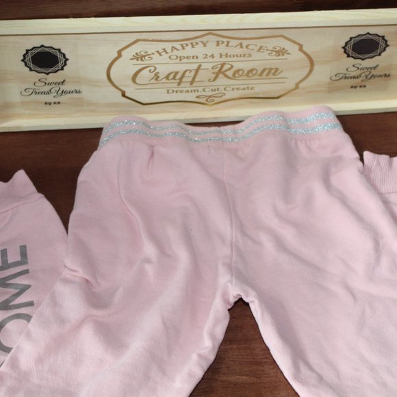 LOVE REPUBLIC "AWESOME" Pink and Silver Girls 6X Sweatpants Joggers - Picture 10 of 13